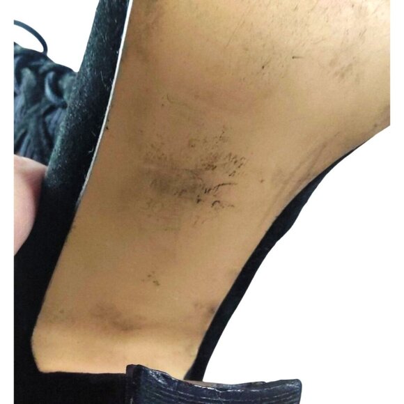 Vintage Women's Size 6.5B Victorian-Style Witch Lace-Up Black Suede  Boots - Picture 7 of 8